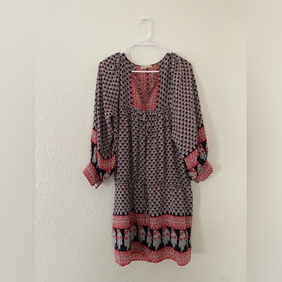 Ulla Johnson Black/orange Bazaar Silk Dress in Light Indian Floral 8/M - Picture 6 of 11